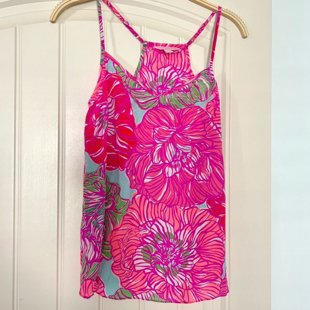 Lily Pulitzer Floral Pink Sleeveless Top